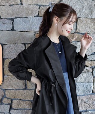 Tiaclasse L 着流しパフスリーブコート ブラック