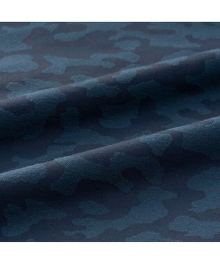 ZERO HALLIBURTON 【吸水速乾・UVカット】 カモフラージュ柄 ジャガード 長袖ポロシャツ ZHG-M5A9a 85126 ネイビー