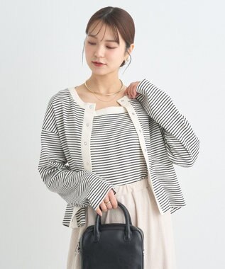 earth music&ecology ＳＥＴ２点リブアンサンブル Border Ivory