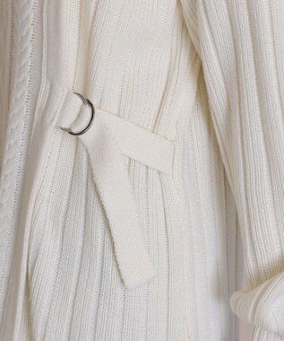 Tiaclasse アラン柄ニットチュニックワンピース アイボリー