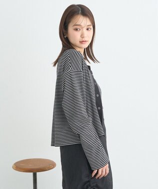 earth music&ecology ＳＥＴ２点リブアンサンブル Border Black