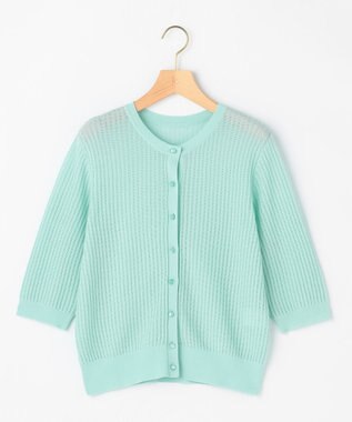 組曲 L 【先行予約・前後着用可】レーシーニット カーディガン ミントブルー系