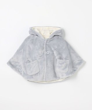 組曲 KIDS 【90㎝】あったかリバーシブルマント グレー