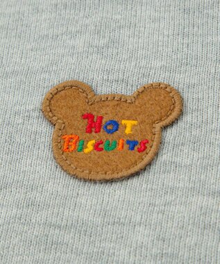MIKI HOUSE HOT BISCUITS 【70-110cm】 エルボーパッチ 接結天竺長袖Tシャツ グレー