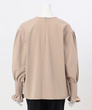 23区 【エステータ】コットンダブルクロス 長袖ブラウス グレージュ系