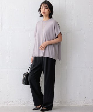 23区 【洗える】コンパクトウール ポンチョ ライトグレー系