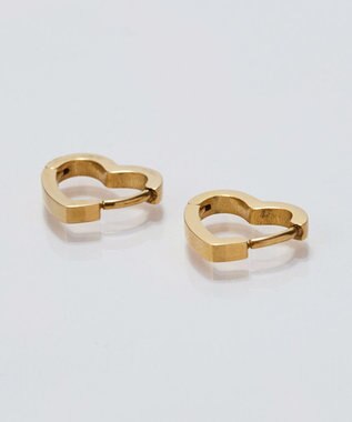 Phoebe 【金属アレルギー対応】ハートフープワンタッチピアス　ゴールド/サージカルステンレス ゴールド