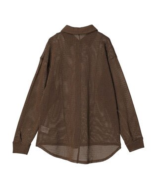 Green Parks カットレースシャツチュニック Brown