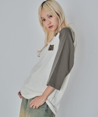 WEGO 【ユニセックス着用ITEM/MLサイズ展開】別注BENDAVISグラフィックラグランT（7S） ホワイトアイボリー