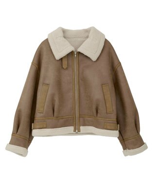 earth music&ecology フェイクムートンジャケット Beige