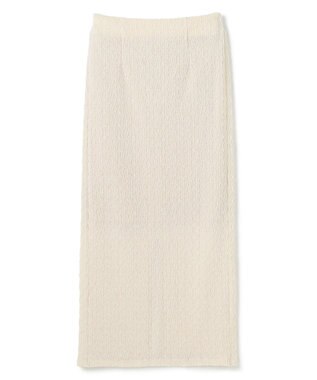 uncrave 【洗濯機洗い可】シャーリングレース スカート（uncrave WHITE） エクリュ