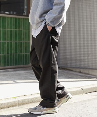 WEGO 【ウエストゴム/SMLサイズ展開/ユニセックス着用ITEM】チノイージーストレートパンツ ブラック