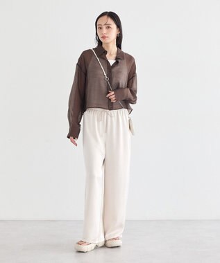 earth music&ecology 【WEB限定】シアーショートシャツ Brown