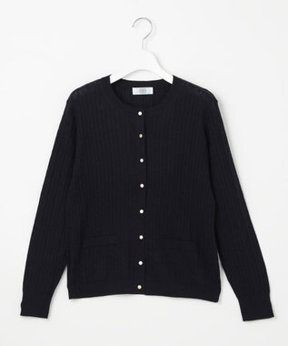 J.PRESS LADIES 【洗える】KNIT BASIC ミドル カーディガン ネイビー系
