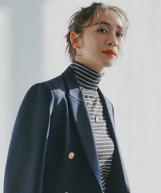 UNFILO 【暖かさ＆着心地の良さで大ヒット】コットンカシミヤ タートルネックカットソー