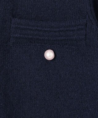 組曲 ミニブークレーツイードニットジャケット ネイビー系