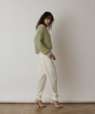 GRACE CONTINENTAL フィルムヤーンニットトップ ライトグリーン