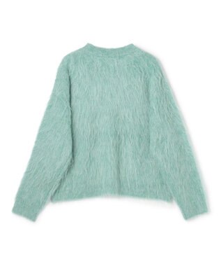 UNFILO L アルパカシャギー クルーネック プルオーバー グリーン