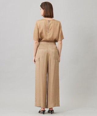 ICB 【洗える】 キュプラピグメントクロス ブラウス チノベージュ系