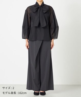 NAVE 【Nave・手洗い可】オーガンジーブラウス ブラック系