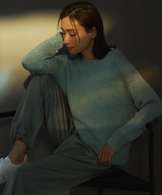 23区 S 【洗える】ブライトリリーヤーン クルーネック ニット ライトグリーン系