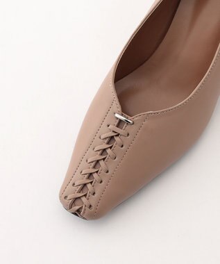 ICB レースアップパンプス アプリコットベージュ