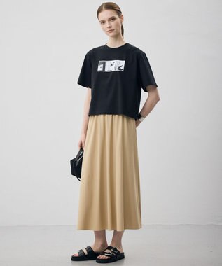 ICB クロップド ロゴTEE（フォトプリント） ブラック