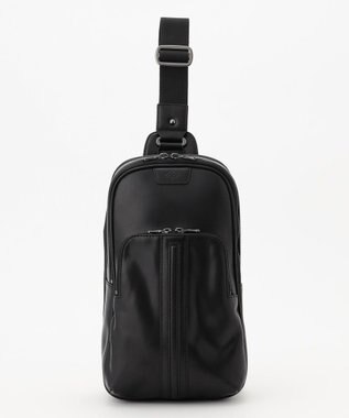 JOSEPH ABBOUD 【軽量/コンパクト/牛革】オイルドレザーボディー バッグ ブラック系