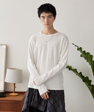 WEGO タイトフィットリブT（長袖） ホワイト