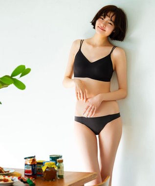 WACOAL ノンワイヤーブラ 【GOCOCi ゴコチ】 ラクなのにしっかりフィット 立体的なバストシルエット レディース ハーフトップ ブラトップ CGG233 /ワコール ブラック