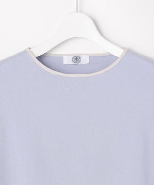 J.PRESS LADIES COOL MINT COTTON POLYESTER フレアスリーブ ニット プルオーバー サックス系