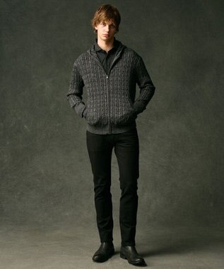 JOSEPH ABBOUD 【ふっくらあたたかウール100％】ウールダディポロシャツ グレー系