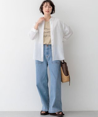 23区 【先行予約】LIBECOリネン ベーシック シャツ ホワイト系