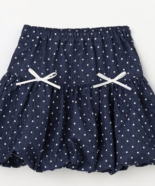 ANY KIDS 【洗濯機可能】バルーン ドットスカート ネイビー
