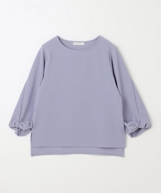 ANY L 【洗濯機可】ジャガード袖ねじりプルオーバー サックス