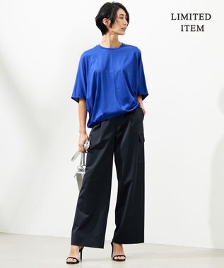 ICB L 【WEB限定・洗える】Ly.COハイゲージ ドルマンスリーブプルオーバー ブルー系