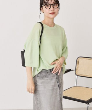 AMERICAN HOLIC 配色コクーンシルエットニット Light Green
