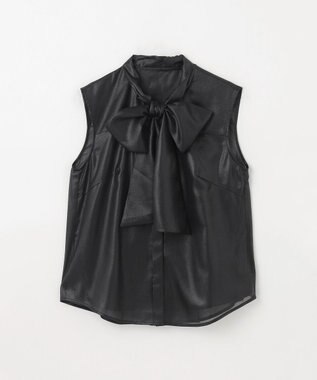 GRACE CONTINENTAL チンツボウタイノースリーブブラウス ブラック