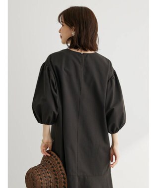 Green Parks 綿麻混マーメイドワンピース Dark Gray