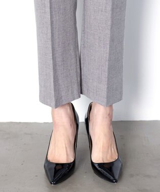 Tiaclasse 【セットアップ可・洗える】麻調薄地ストレートパンツ グレー