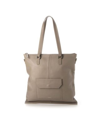 Y'SACCS イタリアンシープ2WAYフラットトート グレージュ