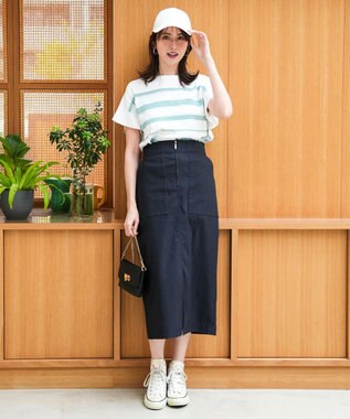 ANY SIS 【アイスタッチ】フレンチスリーブ ニット オフベース×ミント