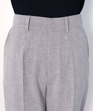 Tiaclasse 【セットアップ可・洗える】麻調薄地ストレートパンツ グレー