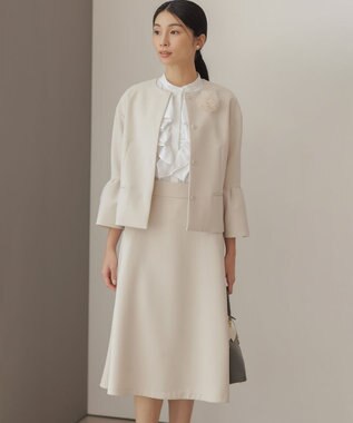 組曲 【KUMIKYOKU NAVY】コンフォータブルドレープ フレアスカート サンドベージュ系