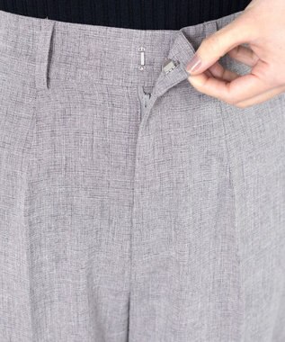 Tiaclasse 【セットアップ可・洗える】麻調薄地ストレートパンツ グレー