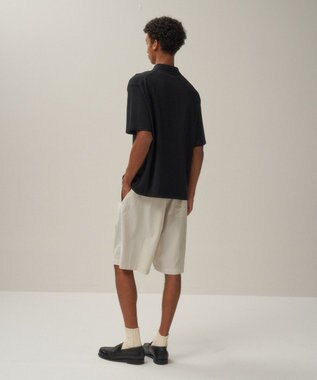 ATON FRESCA KNIT | ハーフスリーブポロセーター - UNISEX BLACK