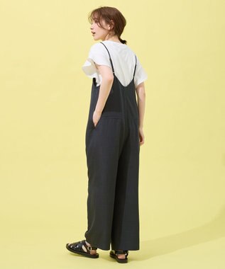 ANY フロントジップサロペット チャコール