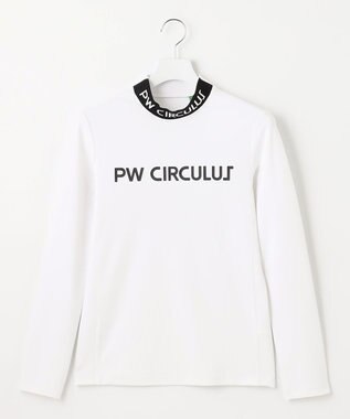 PW CIRCULUS 【WOMEN】【ストレッチ/UVケア/接触冷感/防透】バックロゴ モックネック シャツ ホワイト系