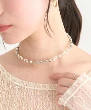 earth music&ecology パールＭＩＸスライドネックレス