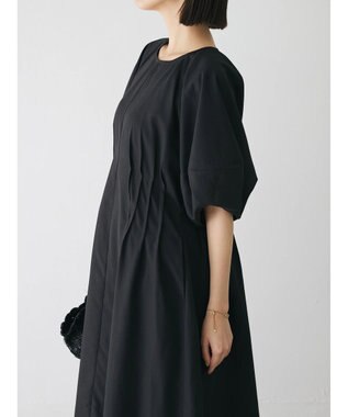 Green Parks ボリューム袖ロングワンピース Black